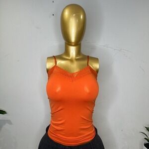 Banana Republic Y2K Baddie Grunge Lace Cami Tank top Orange SMALL